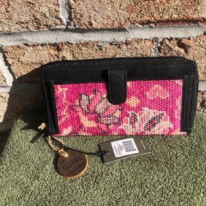 MYRA BAG UPCYCLED SAKURA WALLET, RUG & LEATHER, S-3016, NWT